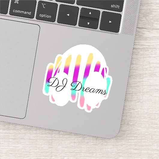 DJヘッドフォンサウンドウェーブミュージックカスタム名 シール (詳細)