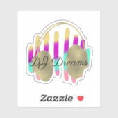 DJヘッドフォンサウンドウェーブミュージック シール (シート)