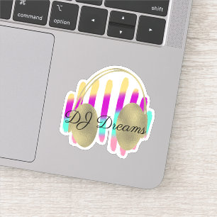 DJヘッドフォンサウンドウェーブミュージック シール