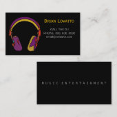 djヘッドフォンパーソナライズされたミュージック 名刺 (正面/裏面)