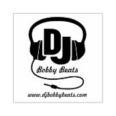 DJヘッドフォンビジネス名詳細スタンプ ラバースタンプ (インプリント)