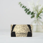 DJヘッドフォンフェイクきらめく効果名刺 名刺 (スタンド正面)