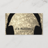 DJヘッドフォンフェイクきらめく効果名刺 名刺 (正面)