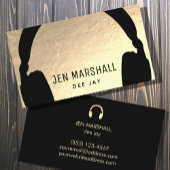 DJヘッドフォンフェイクを金ゴールドフォイルに 名刺