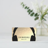 DJヘッドフォンフェイクを金ゴールドフォイルに 名刺 (スタンド正面)