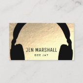 DJヘッドフォンフェイクを金ゴールドフォイルに 名刺 (正面)