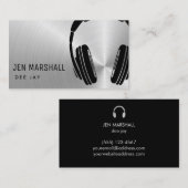 DJヘッドフォンフェイクを銀色に 名刺 (正面/裏面)