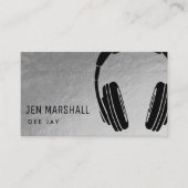 DJヘッドフォンフェイクシルバー 名刺 (正面)