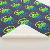 DJヘッドフォン名前をカスタムするブルーグリーン音楽愛好家 シェルパブランケット (3/4)