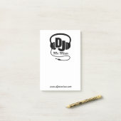 DJヘッドフォン音楽リクエストを投稿したノート ポストイット (デスク上)