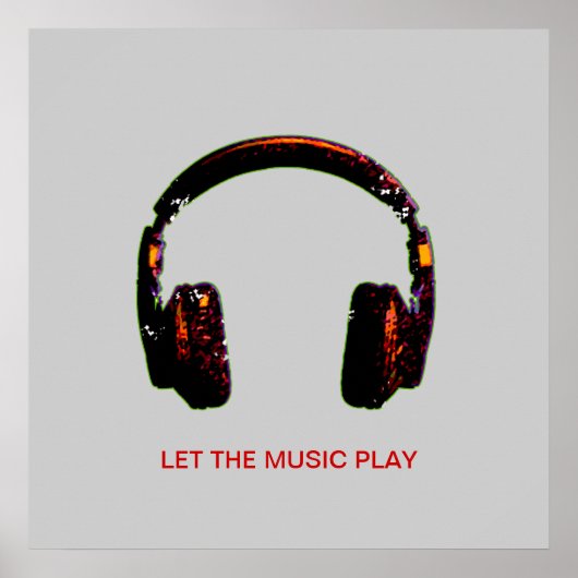 djヘッドフォン音楽(壁) ポスター (正面)