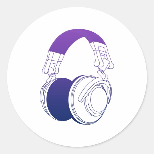 DJヘッドフォン2 - Music Disk Jockey DJing Loud ラウンドシール (正面)