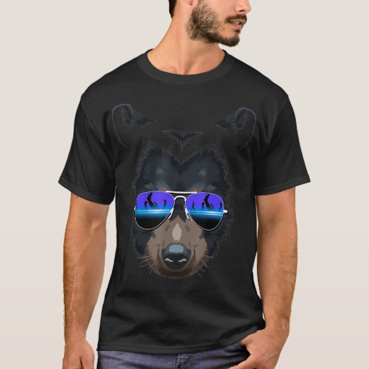 DJベアグリズリーサングラス Tシャツ (正面)