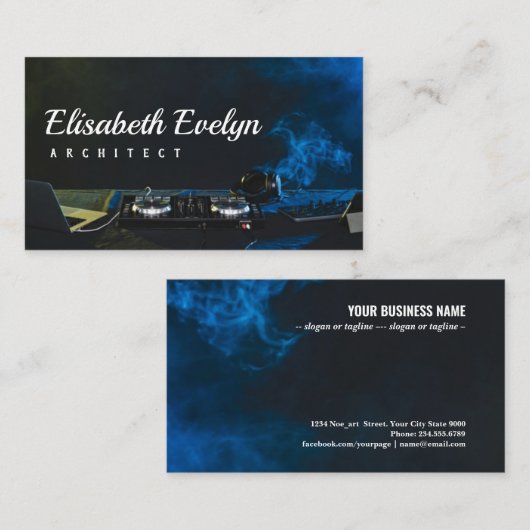 DJミックスの夜景パーティーエンターテイメント 名刺 (正面/裏面)