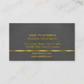 DJミュージシャンプロフェッショナルミュージック先生金ゴールドブラック 名刺 (裏面)