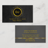 DJミュージシャンプロフェッショナルミュージック先生金ゴールドブラック 名刺 (正面/裏面)