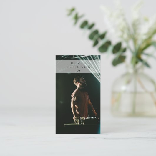 DJミュージシャンDeejay写真ソーシャルメディア 名刺 (スタンド正面)
