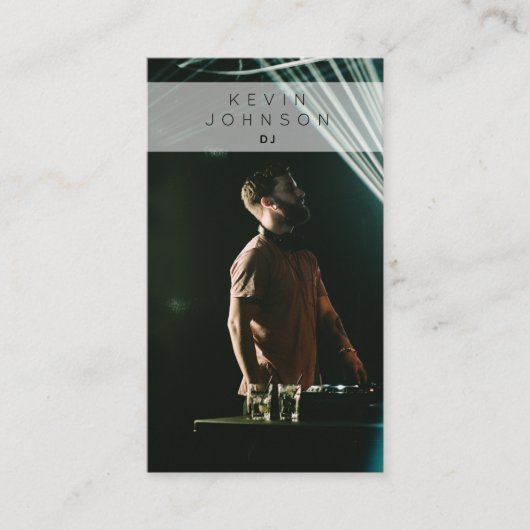 DJミュージシャンDeejay写真ソーシャルメディア 名刺 (正面)