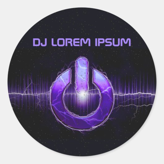 DJミュージックとダンスギグ ラウンドシール (正面)