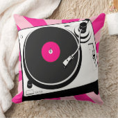 Djミュージックターンテーブルディスクジョッキー装飾用クッションピンク クッション (ブランケット)
