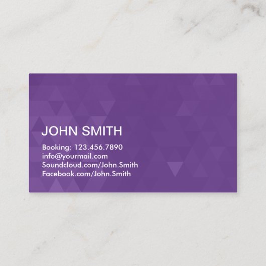 DJミュージックパーティーイベントターンテーブル モダン 名刺 (裏面)