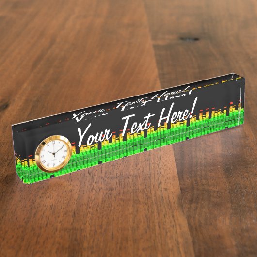 DJミュージックブラックビートのイコライザービブ デスクネームプレート (側面)