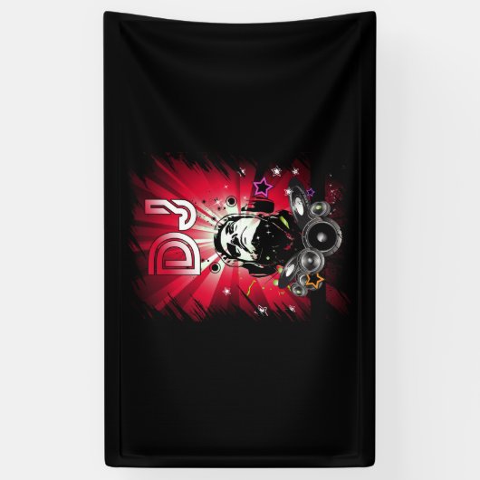 DJミュージックラバーミュージックプレーヤーサウンド 横断幕 (縦)