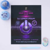 DJミュージック&ダンスギグの写真とロゴを追加した招待状 チラシ (シングル)