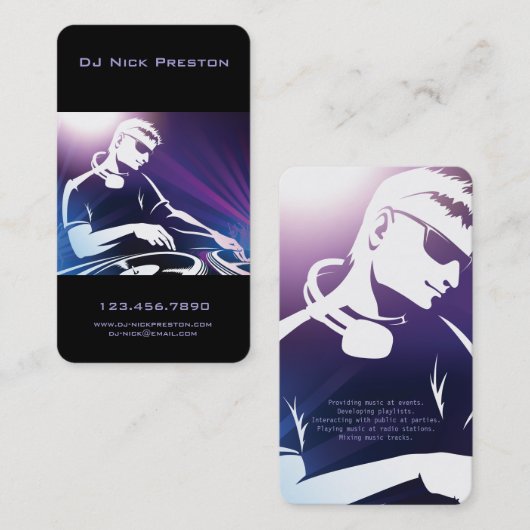 DJミュージック 名刺 (正面/裏面)