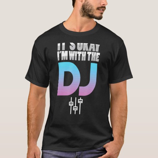 DjミュージックDeejayターンテーブルテクノ部 Tシャツ (正面)