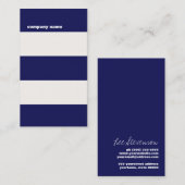 DJモダンお尻ネイビーブルーとホワイトストライプ 名刺 (正面/裏面)