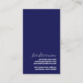 DJモダンお尻ネイビーブルーとホワイトストライプ 名刺 (裏面)