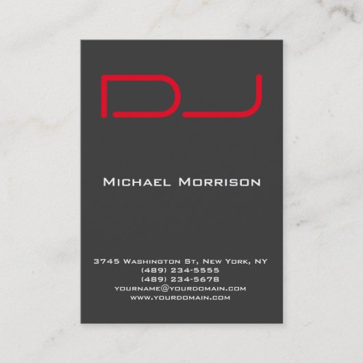 DJモダンプロフェッショナル灰色 名刺 (正面)