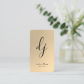 DJモノグラフェイクム金ゴールドプロフェッショナルモダン 名刺 (スタンド正面)