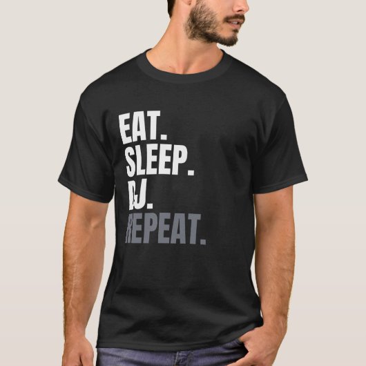 DJリプ食べートEDM Trance Dubstepテクノ Tシャツ (正面)