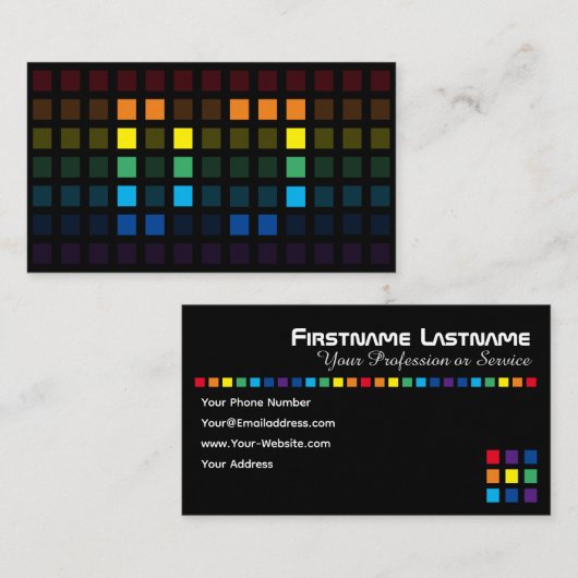 DJレインボーエレガントスクウェア音楽イコライザーVJ 名刺 (正面/裏面)