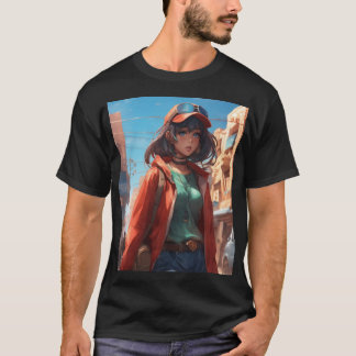 DJレディースブラックTシャツデザイン Tシャツ