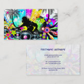 DJレトロカラフル熱帯テンプレート 名刺 (正面/裏面)