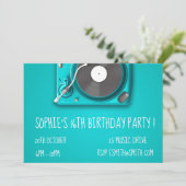 DJレトロファンキー10代の女の子の誕生日パーティー 招待状 (スタンド正面)