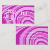 DJレトロGroovy Wave Disco Ball Purple 名刺 (正面/裏面)