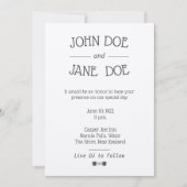 DJロゴ付素朴きミニマリスト結婚式招待状 招待状 (正面)