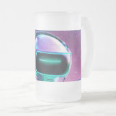 DJロボットマグ – 未来的ミキシングコンソールデザイン フロストグラスビールジョッキ (正面右)