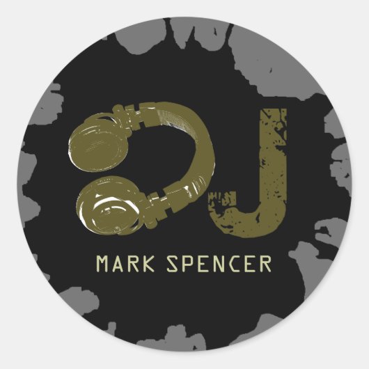 DJ名の追加 ラウンドシール (正面)