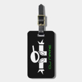 DJ名パーソナライズされたラゲッジタグ(音楽デジェイ用) ラゲッジタグ (正面縦)