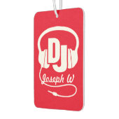 DJ名ヘッドフォン白の赤い空気フレッシュナー カーエアーフレッシュナー (左)