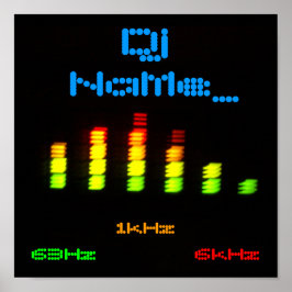 Dj名前の追加カスタムEqualizerバーEQ ポスター