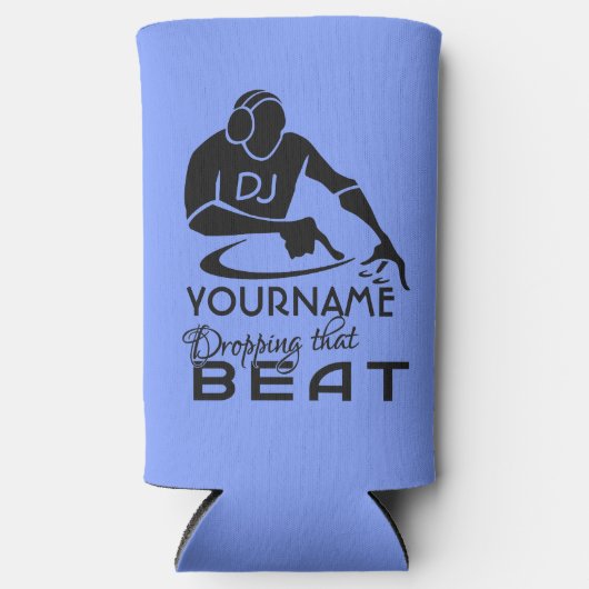 DJ名前をカスタムするとカラー スリム缶クーラー (正面)