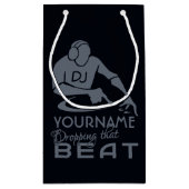 DJ名前をカスタムする及び色のギフトバッグ スモールペーパーバッグ (裏面)