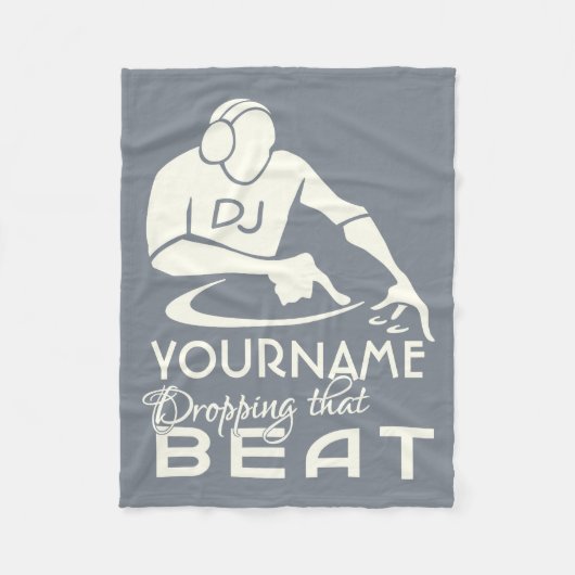 DJ名前をカスタムする及び色のフリースブランケット フリースブランケット (正面)