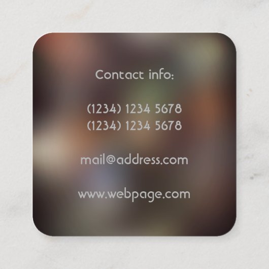 Dj夜clubbingのスタイル スクエア名刺 (裏面)